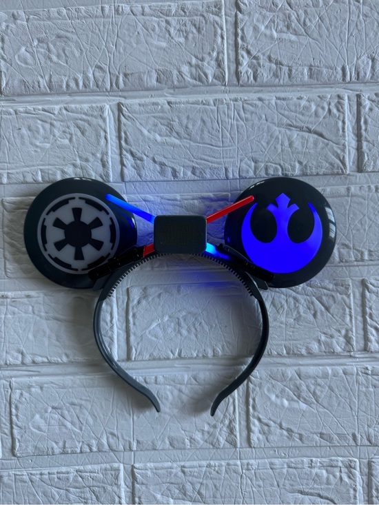 Disney Star Wars Light-Up Headband Ears in Black with Red & Blue Accents main image 12